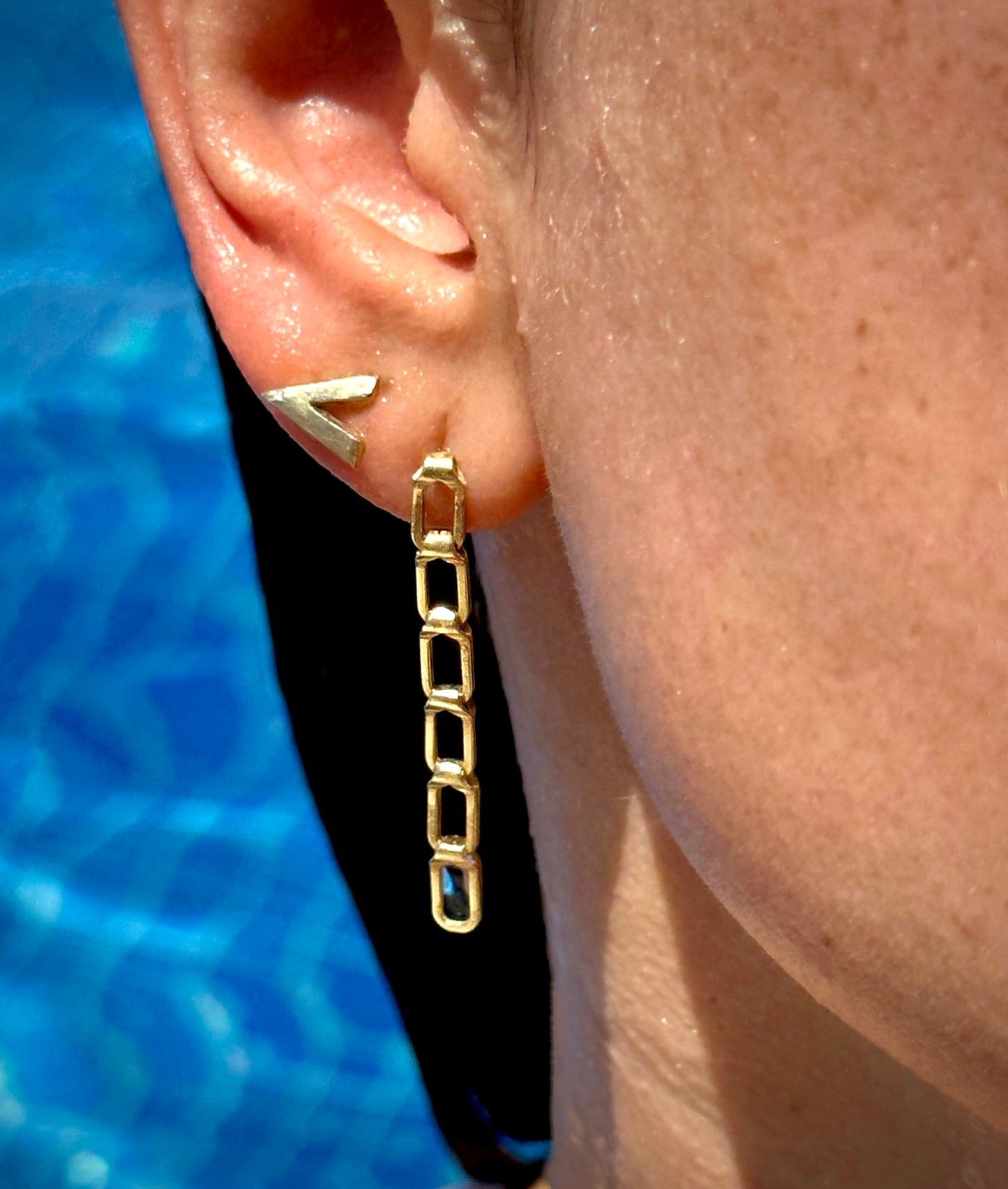 Infinitum gold chain earrings